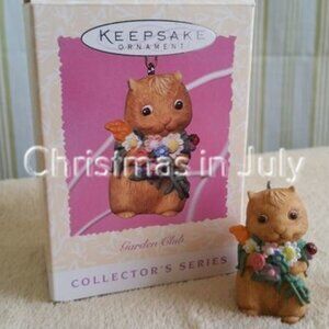 Hallmark 1997 Garden Club Spring Squirrel Flower Bouquet Ornament